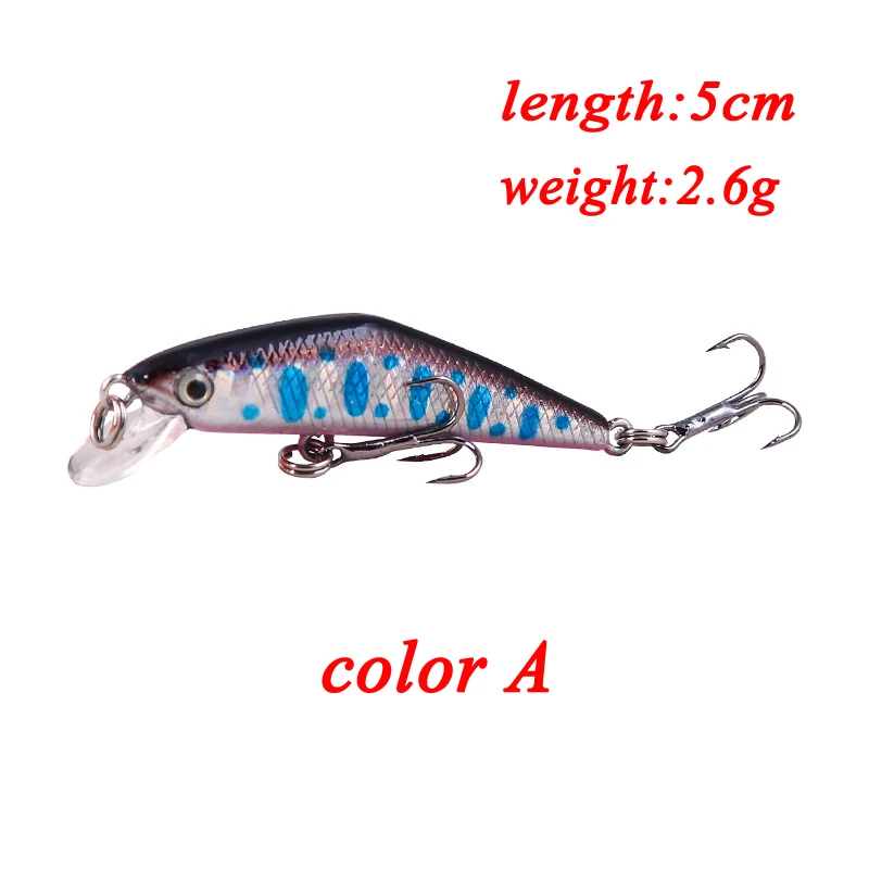 1PCs Crankbait Fishing Lures Fishing Lure Artificial Fishing Lure River Minnow Hard Bait Wobbler 5cm/2.7g Mini Fishing Lures