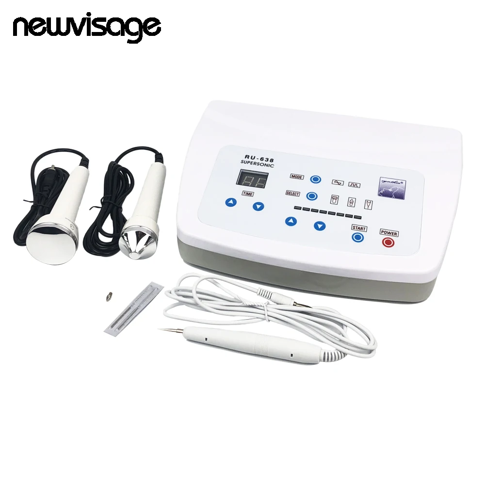 RU-638 2 in 1 Ultrasonic Spot Removal Skin Care Facial Beauty Machine Ultra sound Face Eye Massage Black Spot Speck Remover