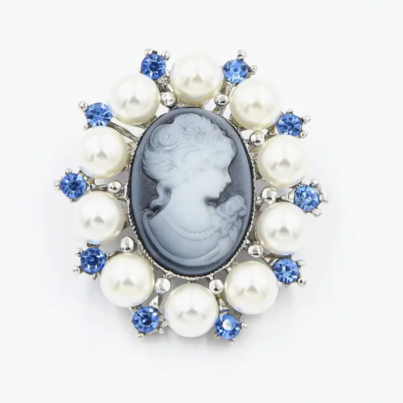 Fashion Pearl Lady Vintage Cameo Victorian Style Wedding Party Brooch Pin New