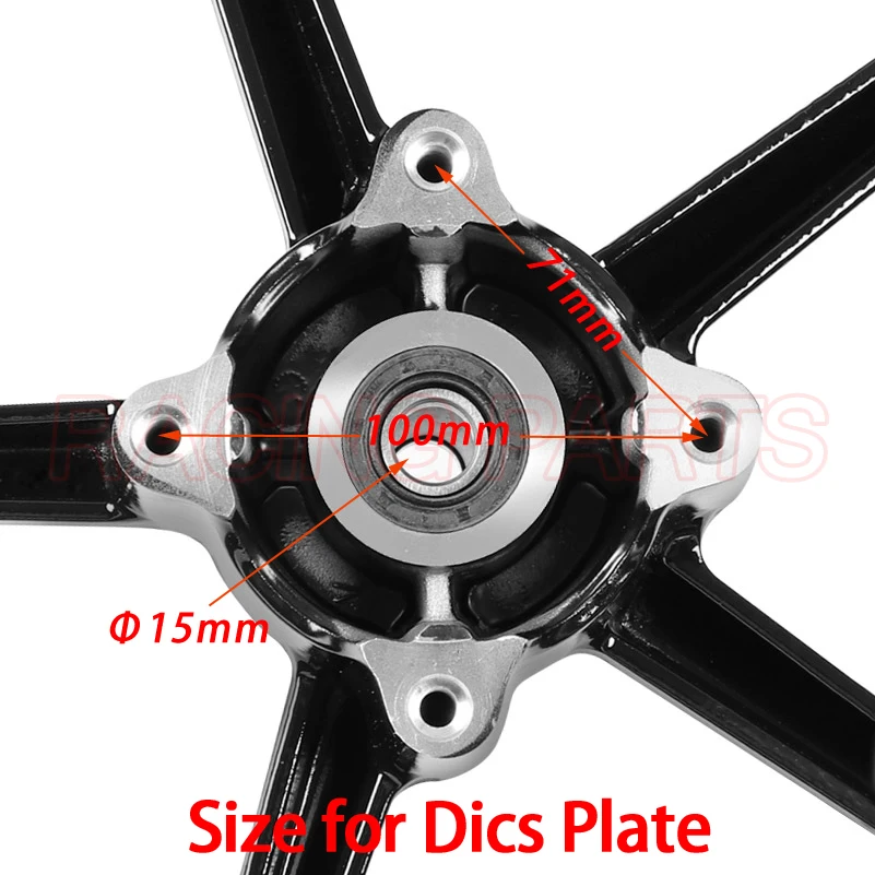 12inch Front 2.50-12 and Rear 3.00-12 4 fitting hole Rims Refitting for Dirt bike Pit Bike Vacuum Wheel