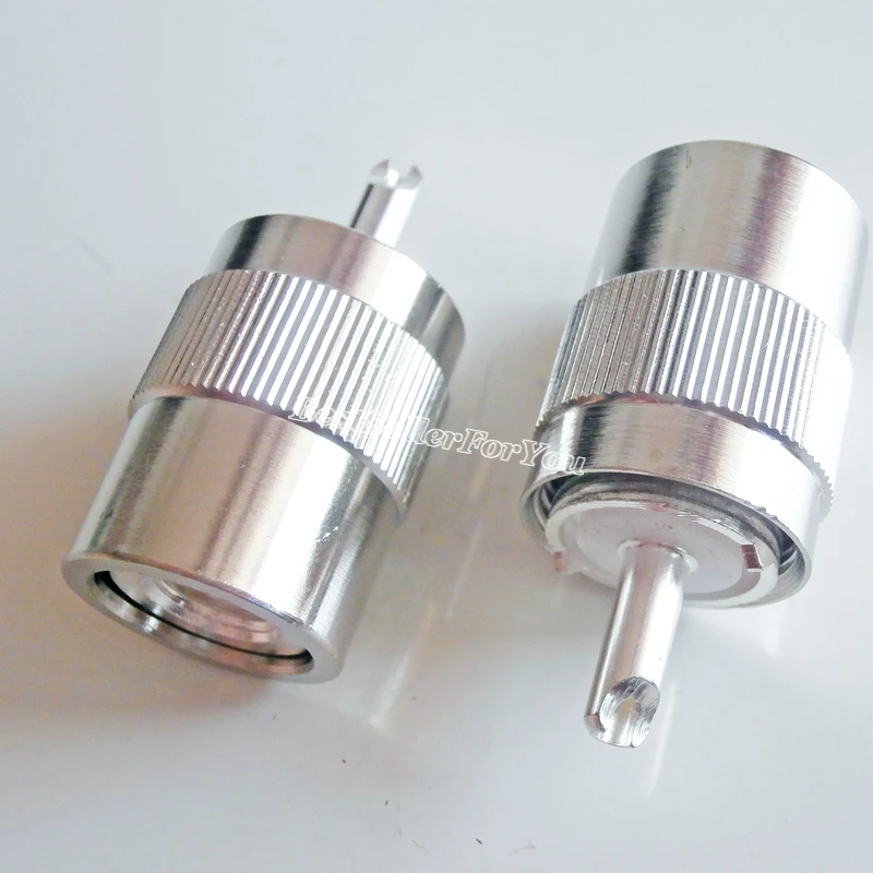 1Piece Connector UHF Male PL259 Plug Solder RG5 RG6 5D-FB LMR300 Cable Silver