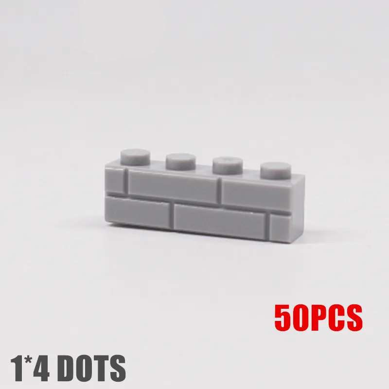 50PCS City Wall Blocks mattoni per MOC House Thick 1*2 1*4 L Dots accessori per città fai da te porta finestra costruzione mattoni pareti