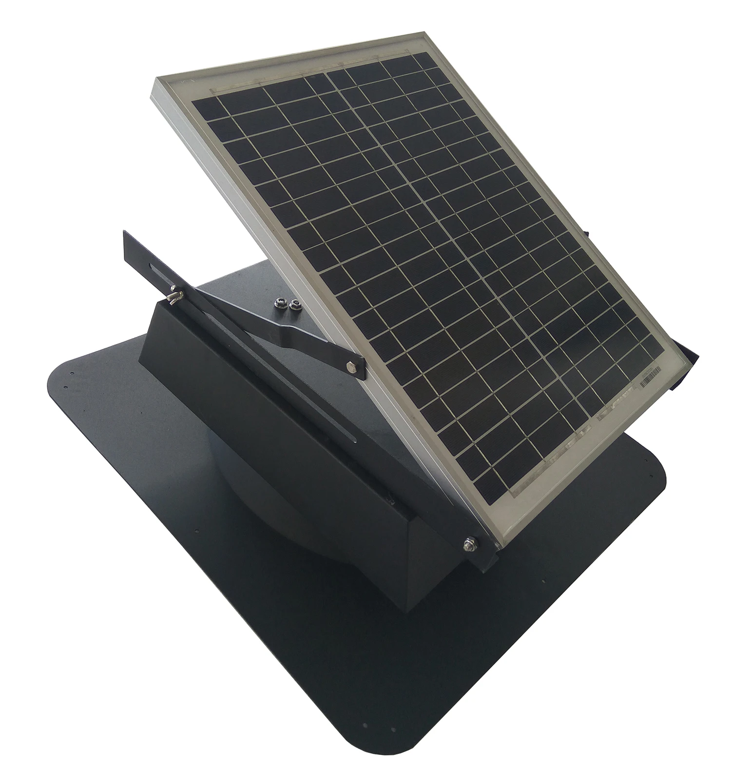 Solar Attic Fan Solar 20 Watt Solar-Powered Roof Mounted with Quiet Brushless 24V DC Motor Bonus Thermostat and Humidistat