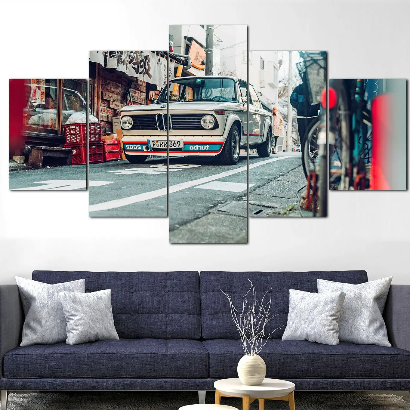 No Framed Canvas 5Pcs 1976 Classic Sports Car Wall Posters Picture Painting Home Decor Accessories Living Room Decoration