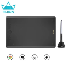 HUION Graphics Tablets H420X H580X H610X Portable Pen Tablets Digital Drawing Design Animation Artist Board Android OS Supported