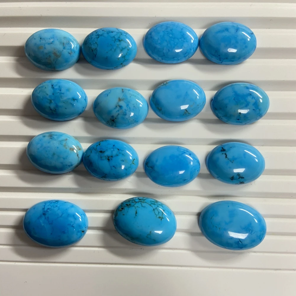 

Meisidian 13X18mm 10Carat Natural Blue Turquoise Loose Gemstone Flatback Cabochon American Sleeping Beauty Turquoise Stone Price