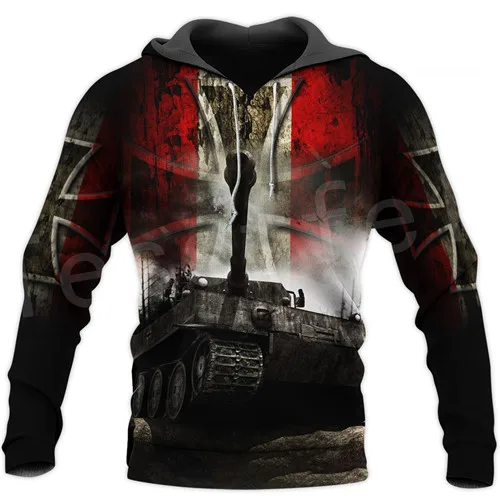 Tessffel Hot Games World of Tanks Animal Tiger Tank Funny Autumn Sweater Pullover Tracksuit 3DPrint Men's Hoodies Men/Women A-1