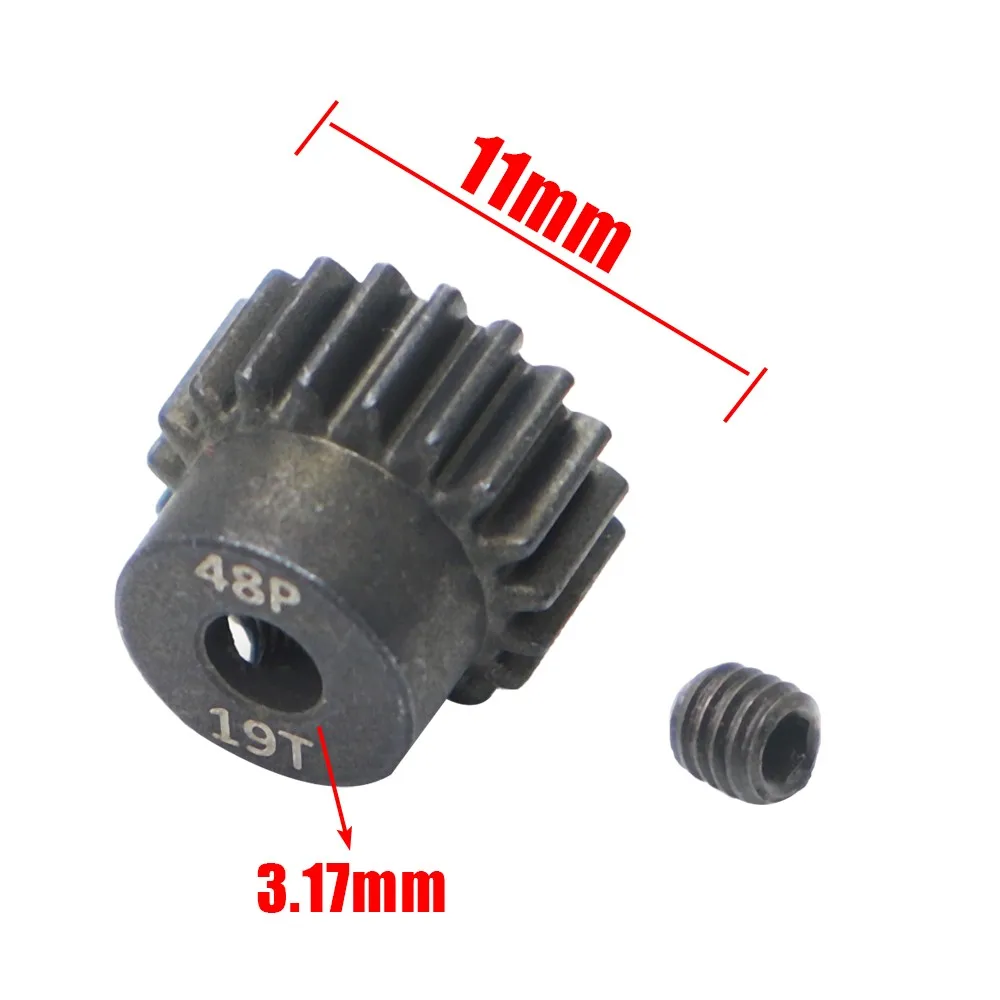 48p 3,175mm 16t 17t 18t 19t 20t 22t 24t 25t Schwarz Stahl Metall Ritzel motor Getriebe Für 1/10 Axial Scx10 Rc Modell Auto Motor Teile – Detail 5