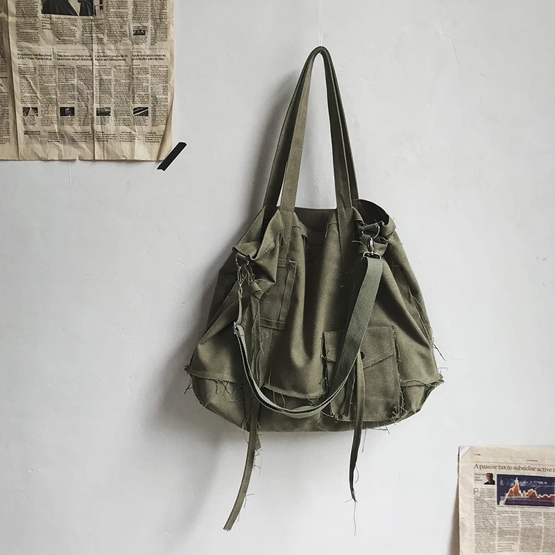 2023 New Women Bag Korean Version Crossbody Bag For Female Harajuku Portable Canvas Handbag Eco Grocery Totes Bolsas
