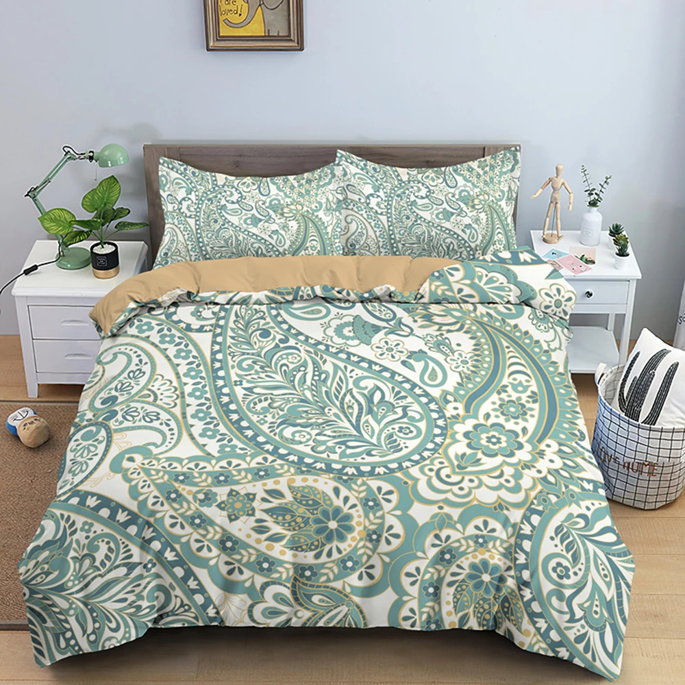 Paisley Style Boho Mandala Decor King Bedding Set 2/3PCS With Pillowcase Duvet Cover Queen Comforter Sets Home Textile Gift