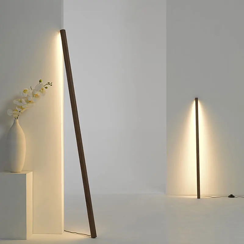 luminaria de chao estilo moderno minimalista e nordico luminaria de casa em madeira solida vertical simples com suporte 01