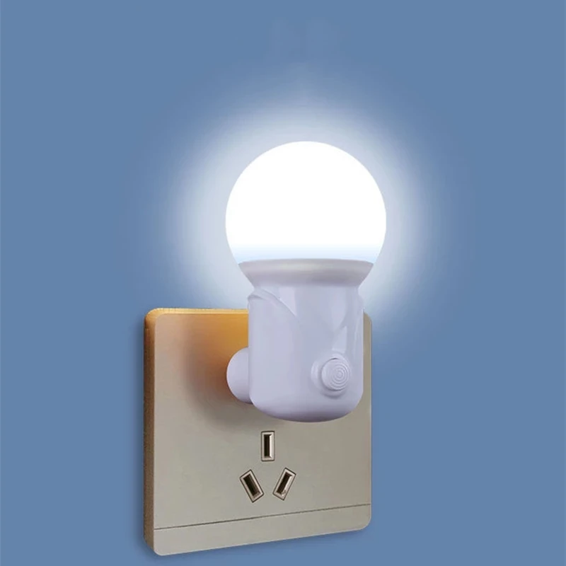 Socket LED Night Light Plug-in Bedside Lamp Bedroom Reading Book Night Light Living Room Balcony Lighting EU Plug Wall Lamp