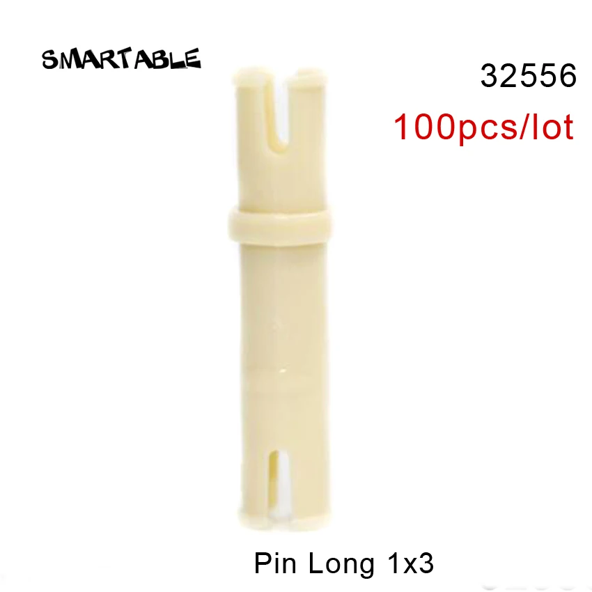 Smartable MOC High-Tech Pin Long 1x3 block Parts set creative educational Toys Compatible 32556 100pcs/lot