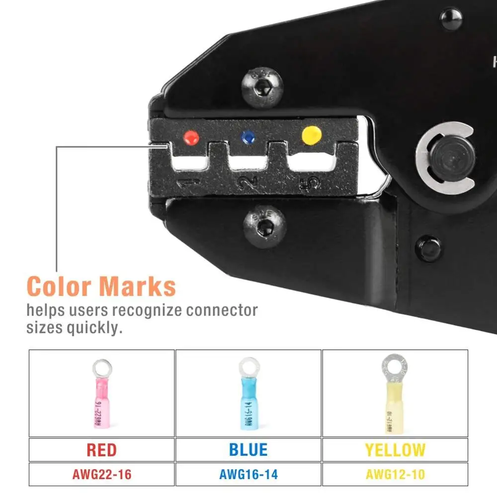 Imagem -02 - Iwiss-heat Shrink Conectores Kit Crimpagem Ferramenta Conectores de Fio Awg2210 Iws2210h 120 Pcs