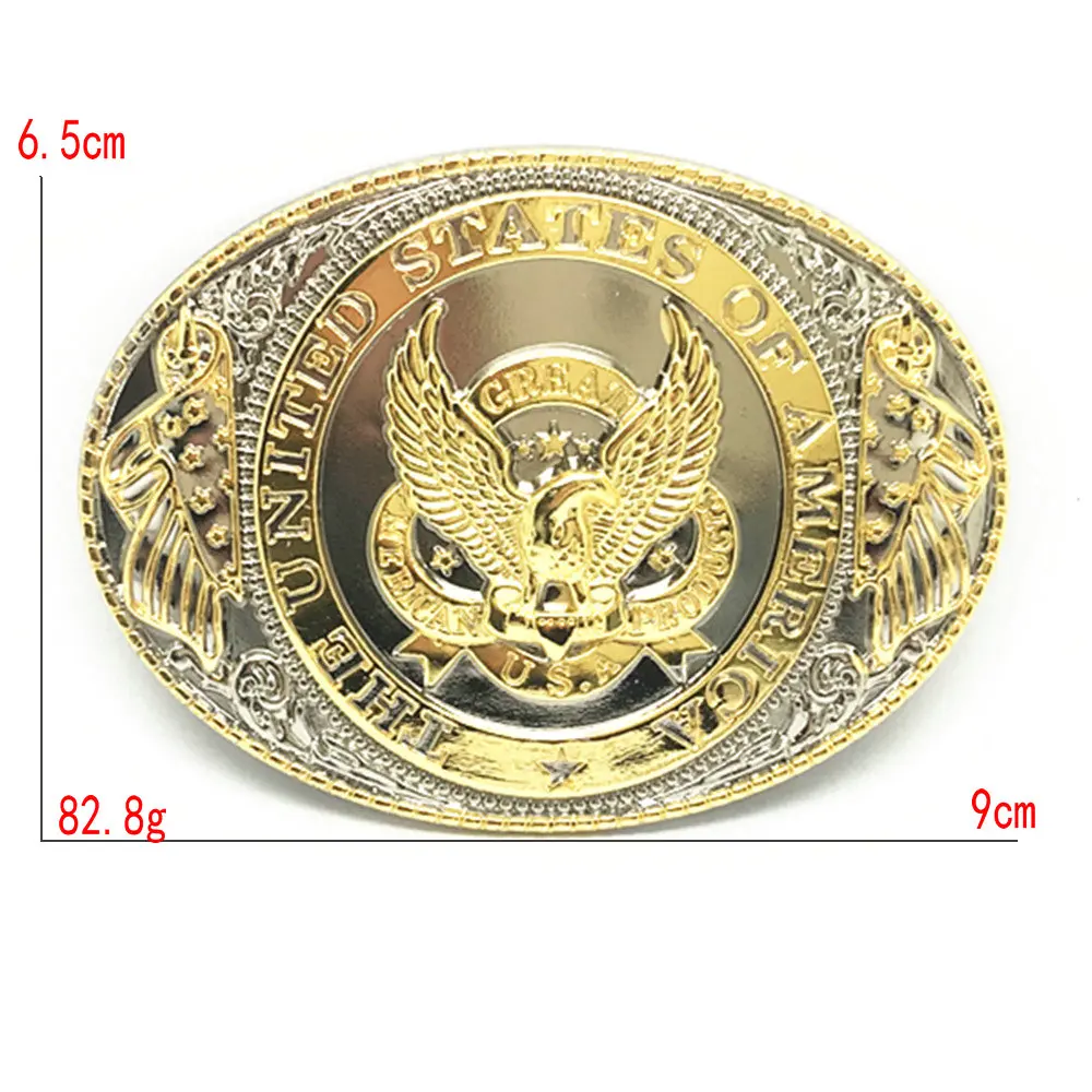 Amerikaanse Originele Western Cowboy Gesp Zinklegering Twee-Kleur Eagle Amerika Riem Link Gesp Verjaardagscadeau Unisex Van man