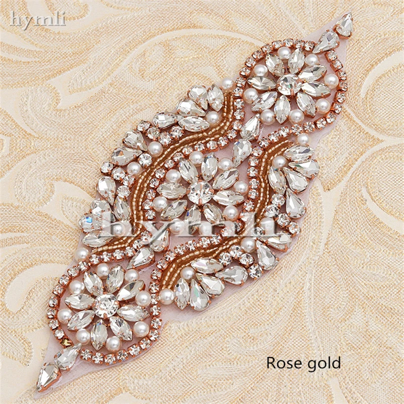 1PCS rhinestone applique handmade bridal belt rhinestone accessories gold, silver, rose gold DIY Apparel Sewing & Fabric