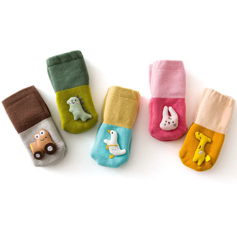 

Cute Winter Soft Cotton Baby Girls Socks Newborn Cartoon Animals Car Baby Socks Infant Baby Boy Socks Anti Slip Floor Sock