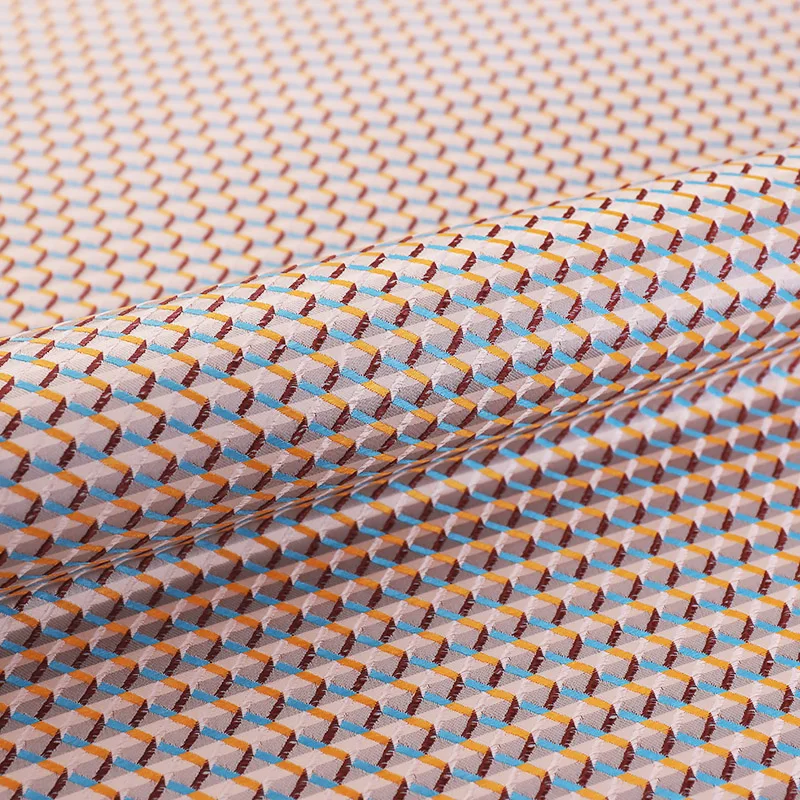 Plaid fabric brocade imitation silk sewing material for designer clothing fabrics for patchworking seams cheongsam and kimono