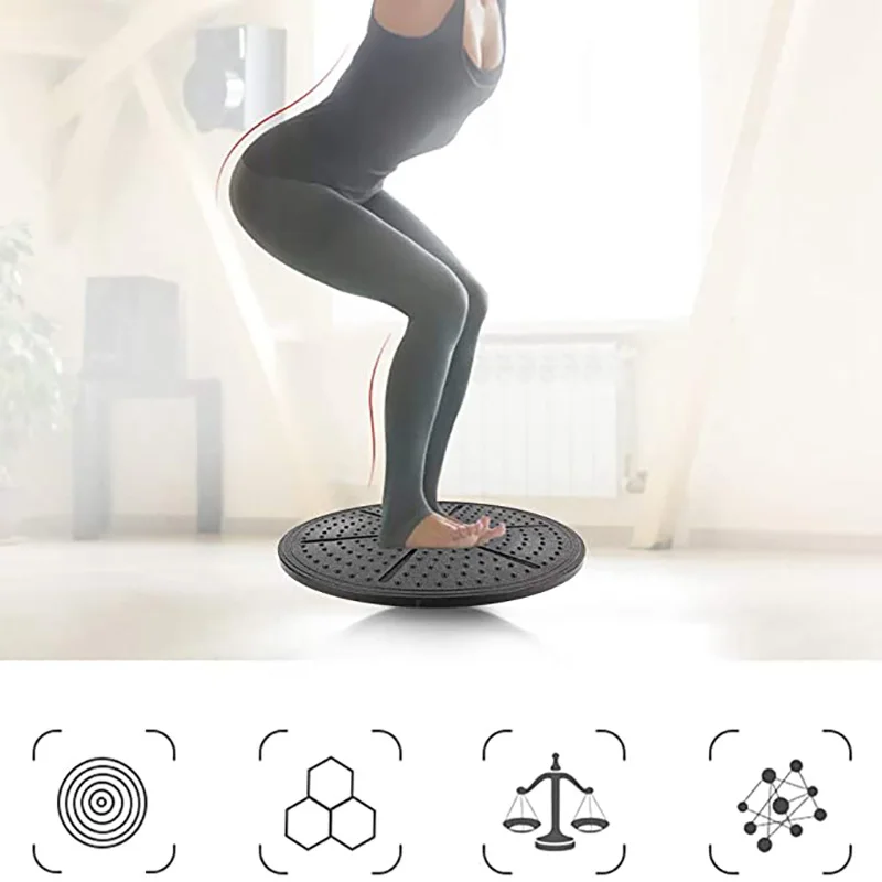 Yoga Balance Board Disc Stability Round Plates Exercise Trainer for Fitness Sports Waist Wriggling Fitness Balance Board