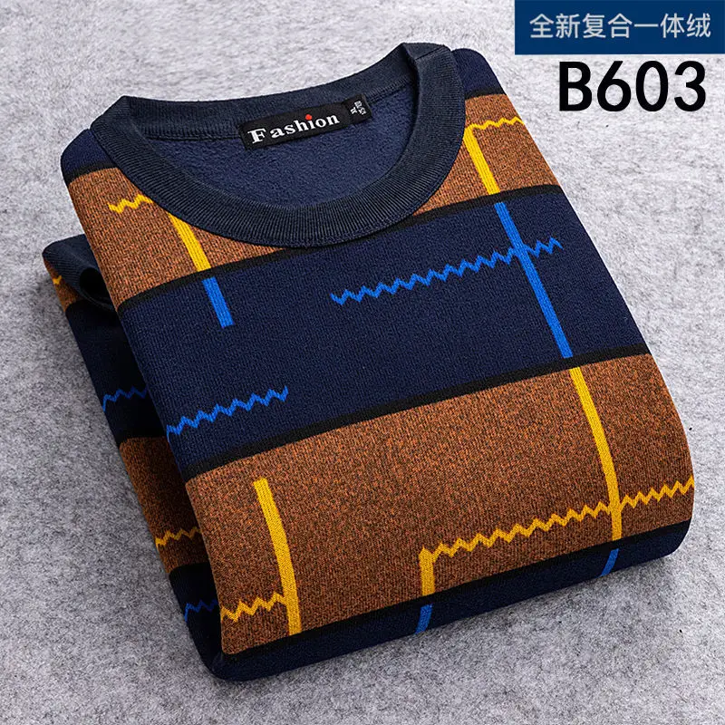 Sweter Bulu Pria 4XL Sweater Katun Bulu Tebal Bergaris Mode 2021 Pakaian Pria Sweater Mantel Leher-o Antik Pria