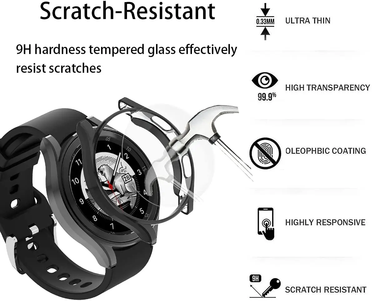 Case for Samsung Galaxy watch 3 TPU Plated cover all-around Coverage bumper Screen protector for active smartwatch Accessories