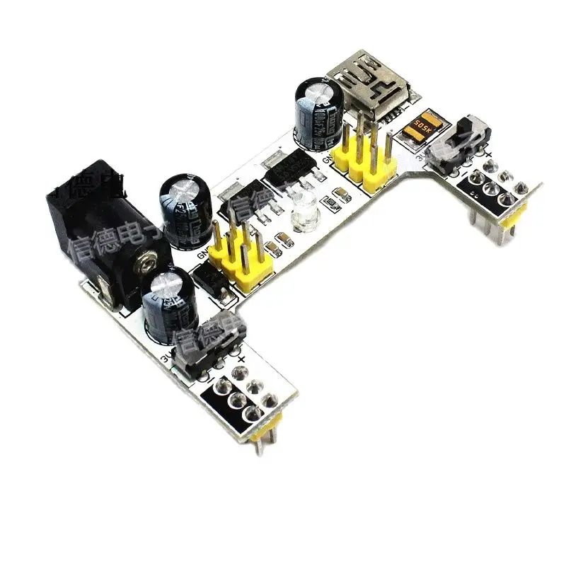 Modul Catu Daya Khusus Breadboard Putih 2 Saluran 5V / 3.3V DC Tegangan Stabil