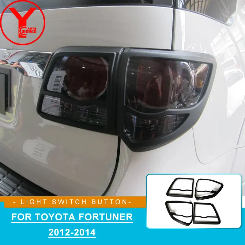 

tail light cover For Toyota hilux FORTUNER SW4 2012 2013 2014 ABS black car styling parts accessories For fortuner 2014 YCSUNZ