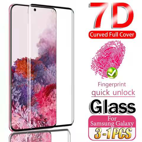 7D Tempered Glass For Samsung S21 Ultra S20 Plus Note 20 Screen Protector On S10 Plus S10 S8 S9 5G E Protective Glass Film S21