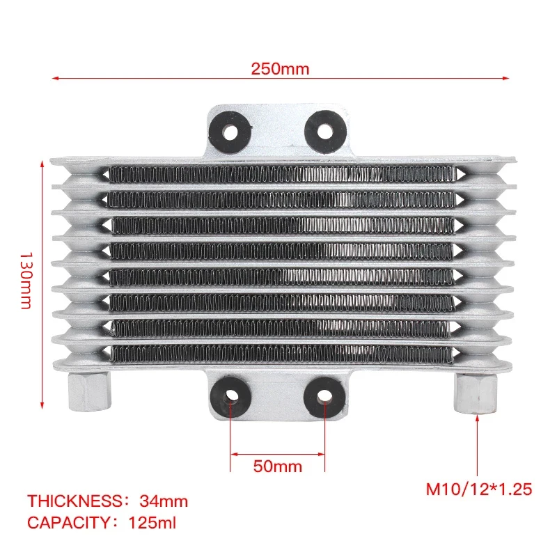 Motorcycle 50mm Oil Cooler Engine Radiator Aluminum 125ml Fit For Dirt Bike ATV 125CC-250CC