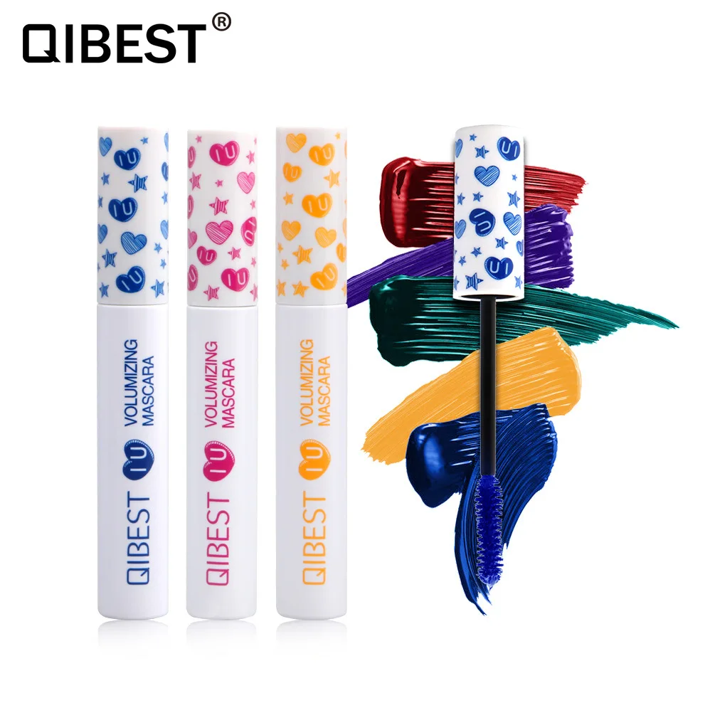 

Оптовая продажа с фабрики Qibest цветная тушь для ресниц японский косплей завивающая тушь для ресниц длинная Не Процветающая косметика подарок для женщин Лидер продаж