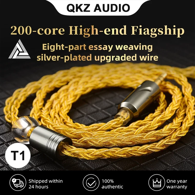 QKZ-T1有線ヘッドフォン、イヤホン更新ケーブル、3.5mmジャック、qdc