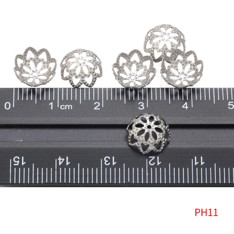 50 pcsStainless Steel Hollow Flower Spacer Bead cap DIY for Jewelry Making Bracelet Findings Necklace component Accessories