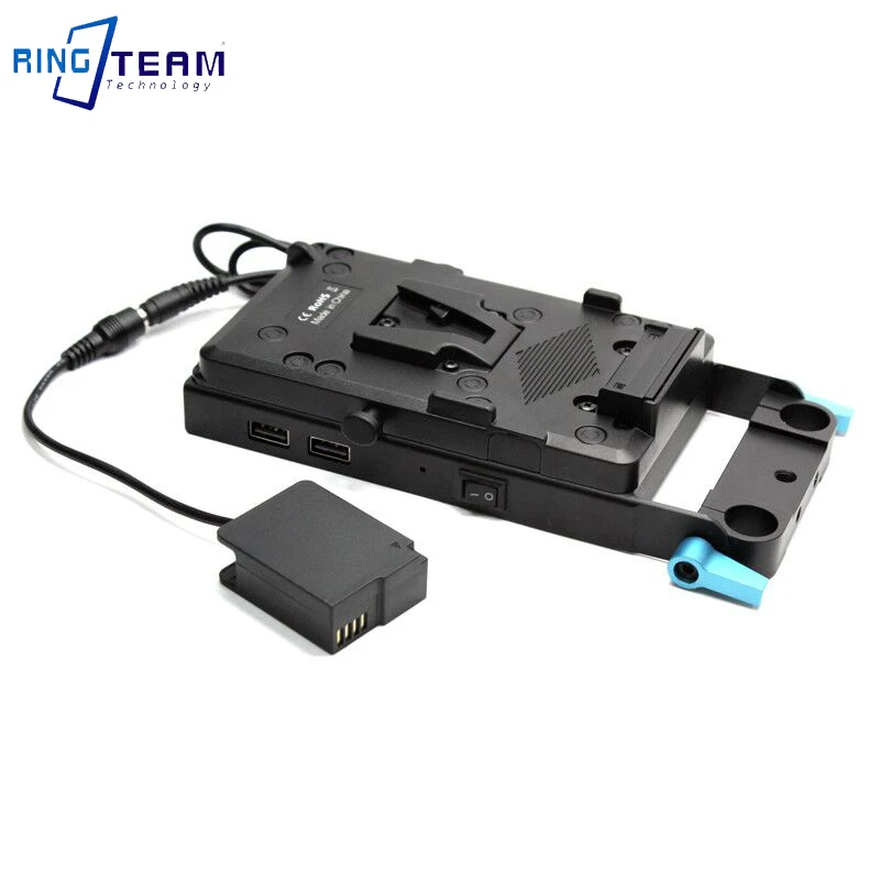 

V Mount Plate+DMW-DCC8 Dummy Battery DC Coupler for Panasonic Lumix DMC G5 G6 G7 GX8 G80 G81 FZ2500 FZ2000 FZ1000 FZ200 FZ300