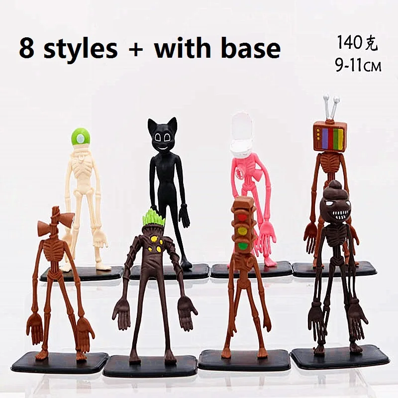 8pcs/set Siren Figure Head Toy Kraken head animal Horror Figures doll Whistle Man Legend Monster Heterogeneous children Gift Toy