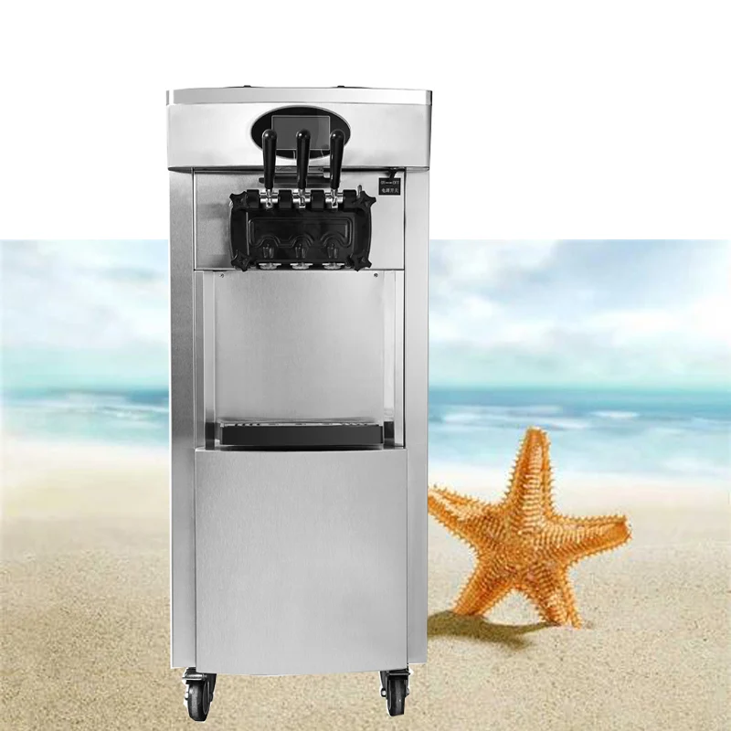 

Commercial Touch Screen Soft Ice Cream Machine Electric 28L / H Three Flavor Ice Cream Cone Ice Cream Machine 110V / 220V