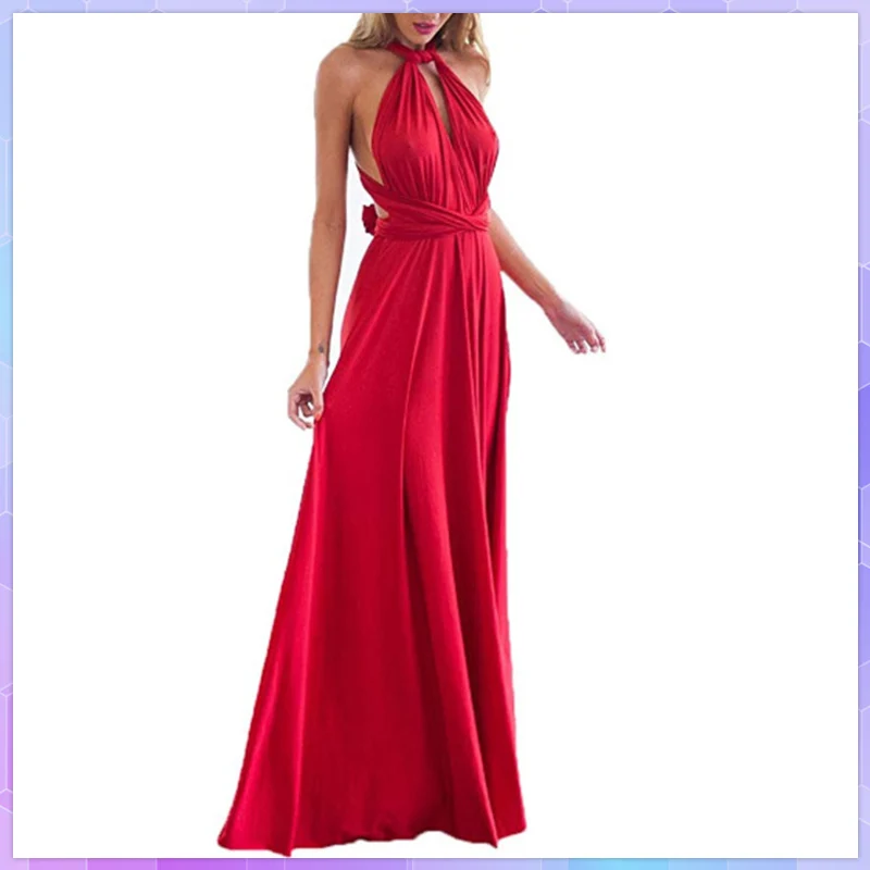 Sexy Women Multiway Wrap Convertible Boho Maxi Club Red Dress Bandage Long Dresses Party Bridesmaids Infinity Robe Longue Femme