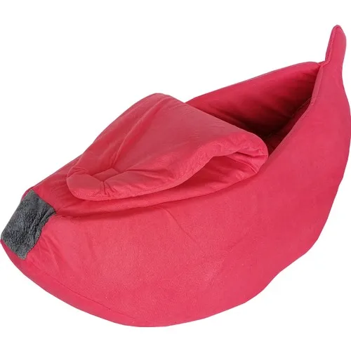 Flipper Pet Banana-Shaped Cat Dog Bed Dark Pink 80 X26X20 cm