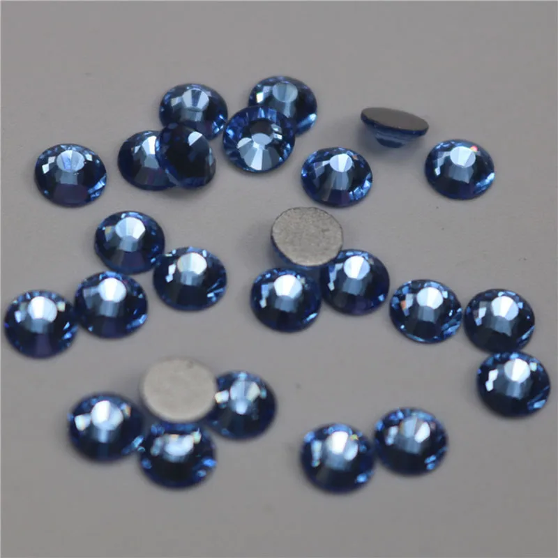 Pegamento de piedra para decoración de uñas, diamantes de imitación para decoración de ropa de Boutique, color azul claro, todos los tamaños (288-1440 piezas)