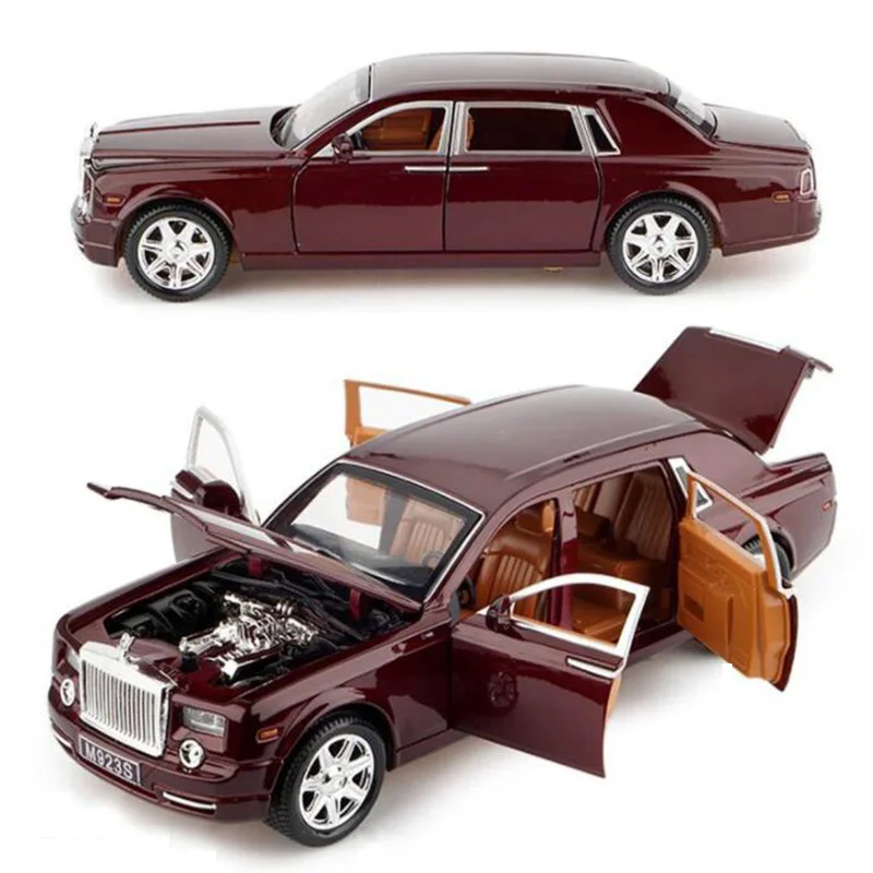 

1:24 Scale 20.5CM Rolls-RoyceS Phantom Pullback Model with Sound&light Diecast Car Mini Toys Collections Gifts F Child