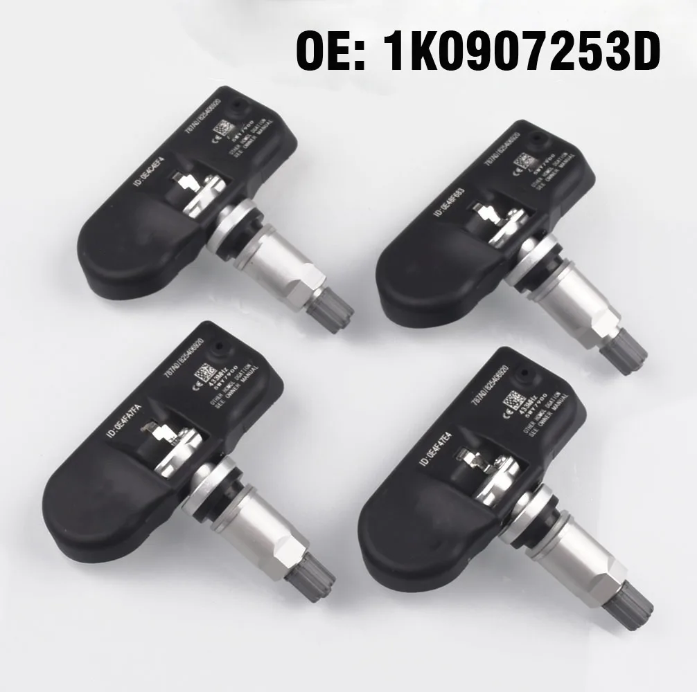 

4PCS Car TPMS Tire Pressure Monitoring Sensor 1K0907253D for vw TIGUAN 2009-2011,PASSAT 2006-2010 ,BEETLE 2008-2010