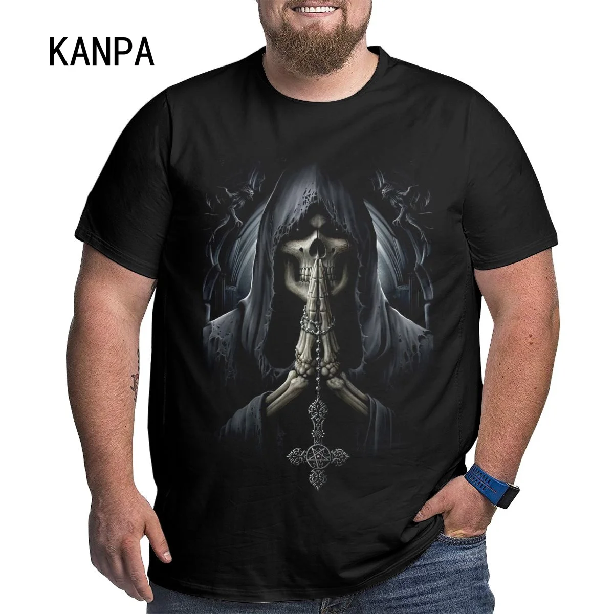 Skull Design T Shirts High Quality Cotton Big Man Oversize T-shirts Plus SIze Summer Tops Tees Men 6XL 5XL