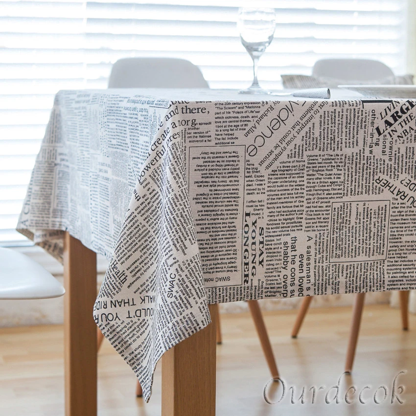 Linen Tablecloth Ldyllic Retro Waterproof Oilproof Thick Rectangular Wedding Dining Table Cover Tea Table Cloth