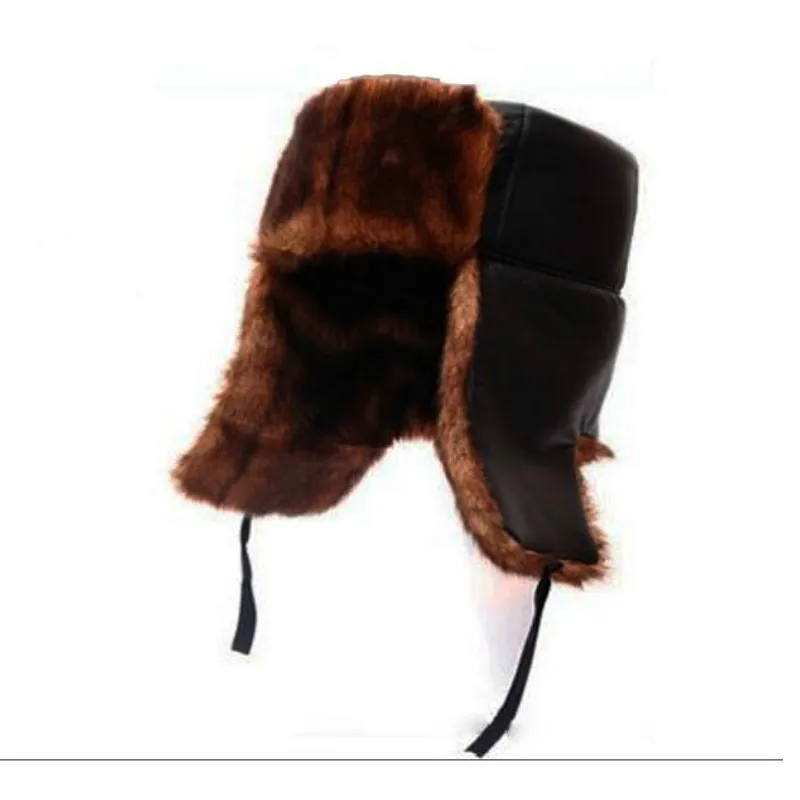 

B-8544 Warm Bomber Hat Ear Protection Warm Fur Hats Windproof Warm Cap Russian Ushanka Hat Ski Caps