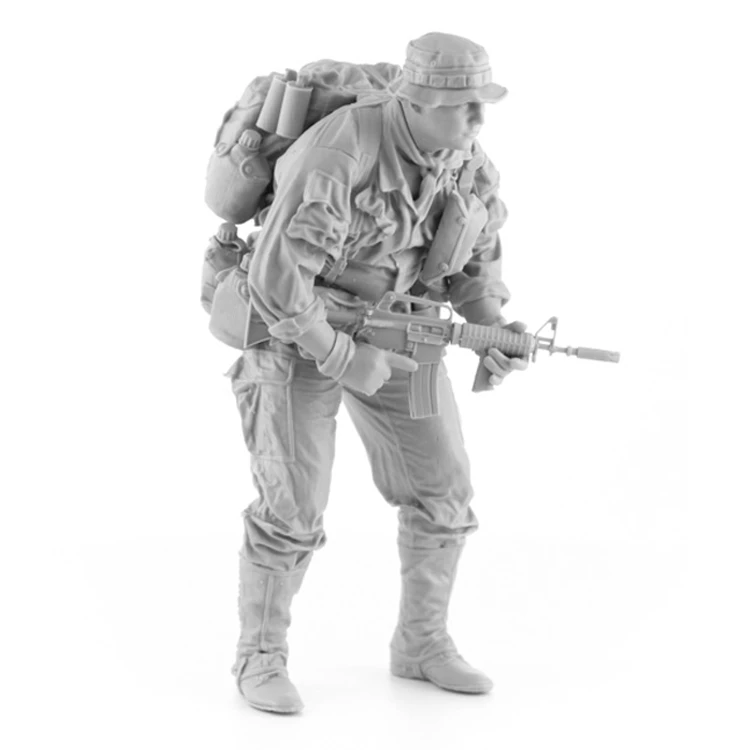 Kit de modèle de figurine en résine, fantassin américain dans la guerre du Vietnam, non peint, non assemblé, 1/16