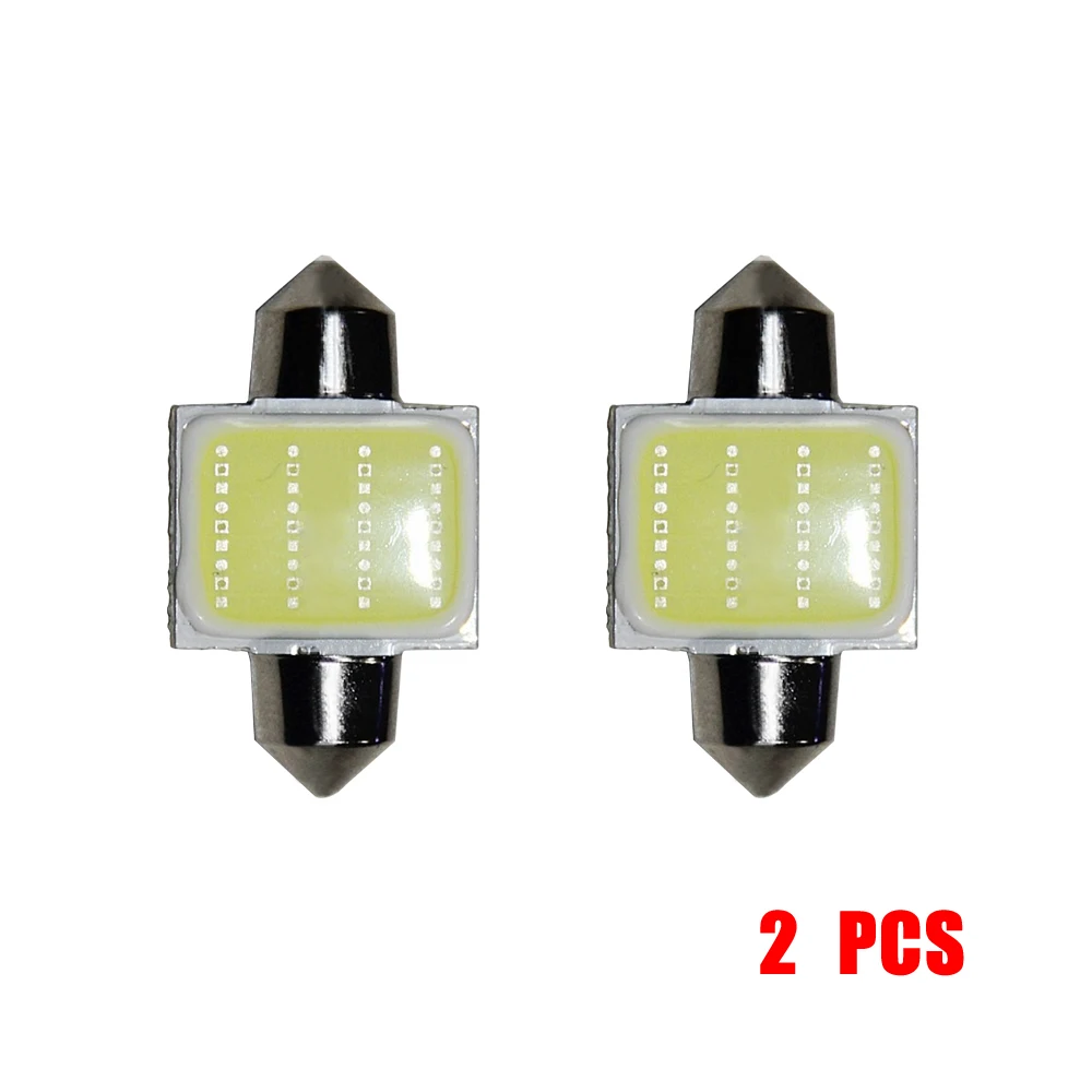 2 pçs 12smd 31mm branco cob led de3175 lâmpadas para o interior do carro cúpula mapa lâmpada de luz super brilhante substituição do carro acessórios
