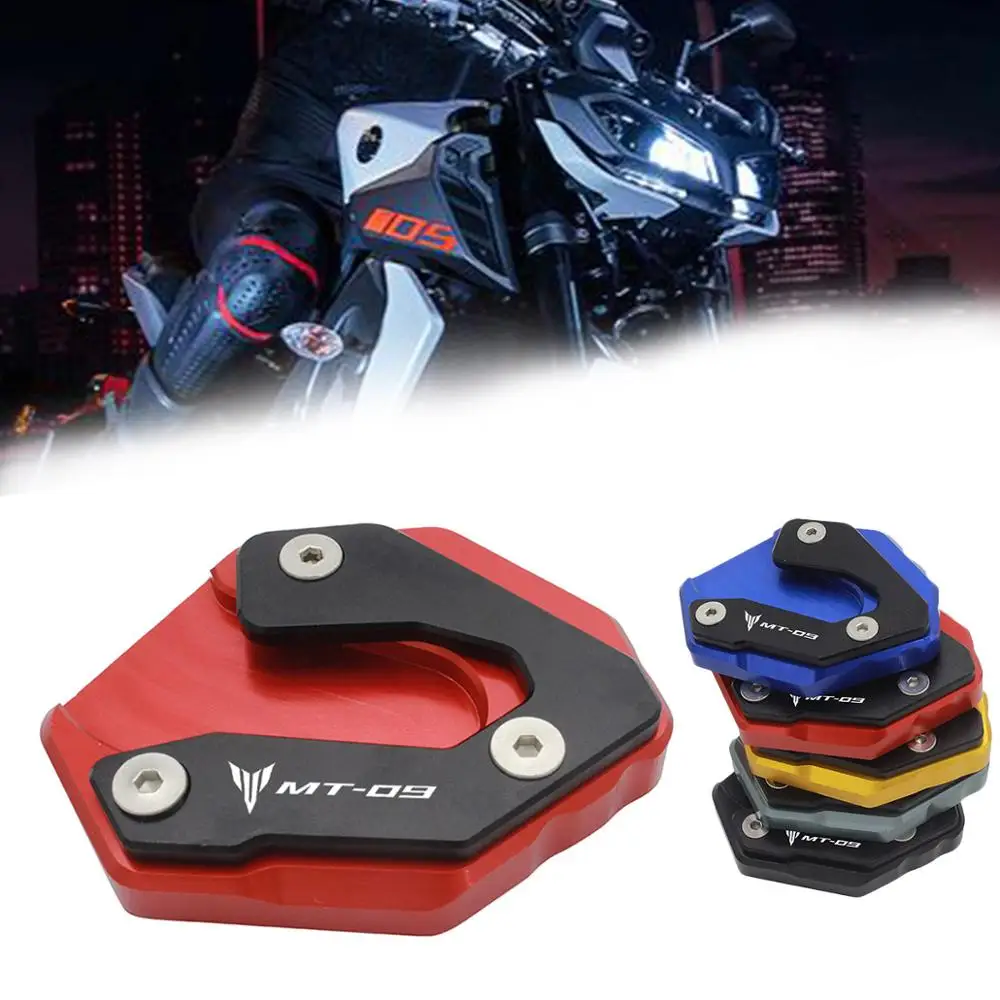 MT-09 TRACER logo Kickstand Enlarger For Yamaha TRACER 900GT Abarth MT09 FZ09  2014-2019 2020 Side Support Extension Plate Pads