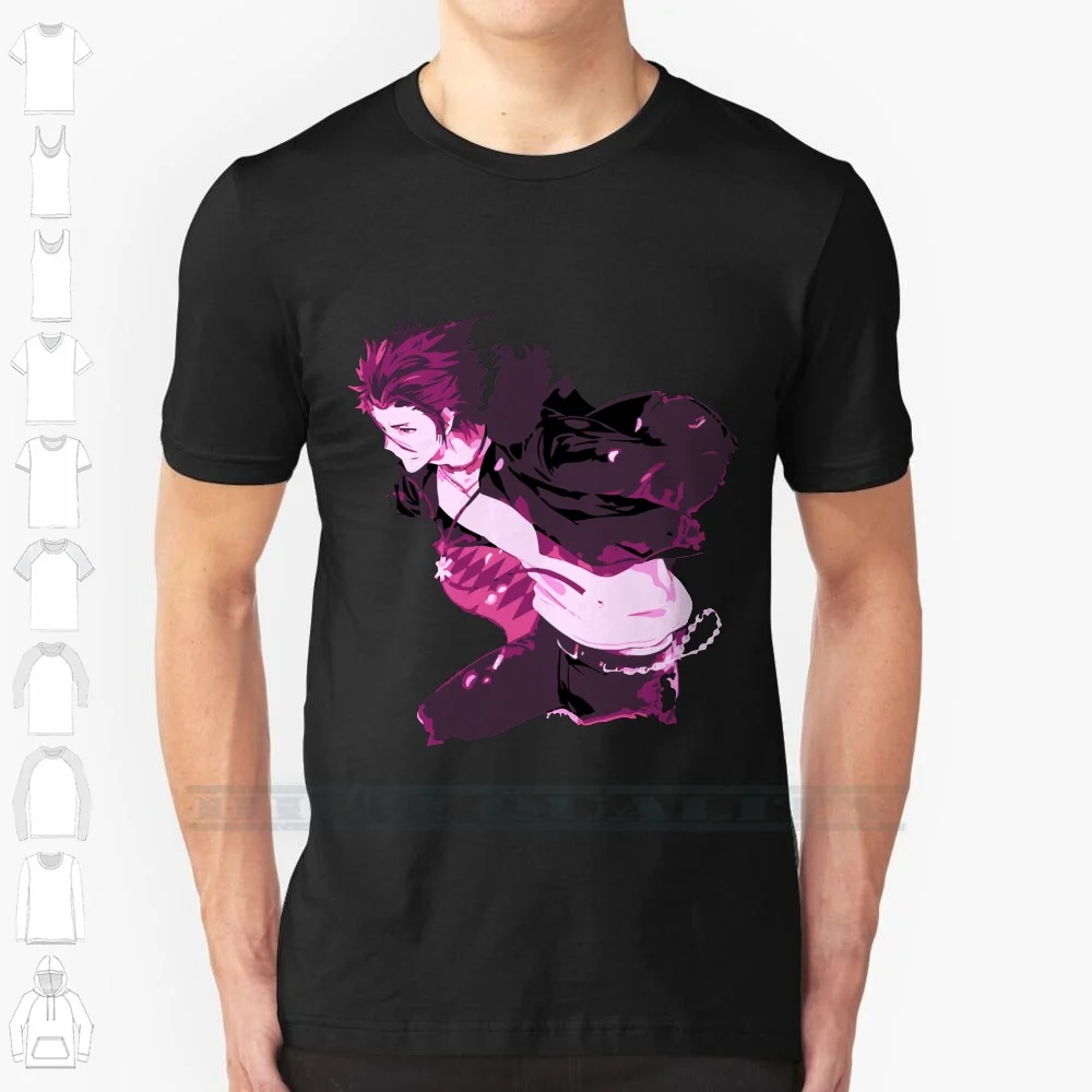 Mikoto Suoh 100% Cotton T Shirt Mikoto Suoh Red King Red Clan K Project Homra Anime Animation Manga Pop Art Tee Short Sleeve