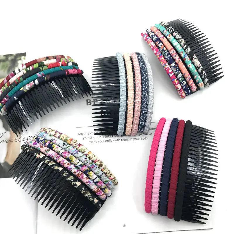 5pc/set Hair Side Combs Cloth Art Insert Comb for Women Girls Ladies Hair Styling Tools Fluffy Hair Comb Hair Ornaments