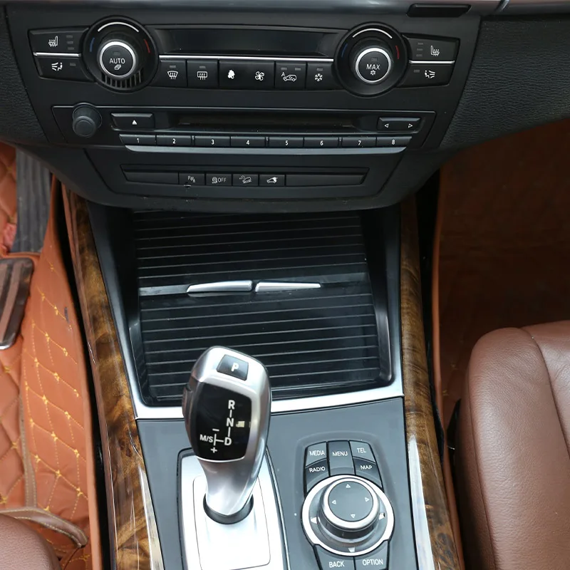 For BMW X5 E70 2008-2013 ABS Interior Car Center Console Frame Decoration Water Cup Holder Frame Trim Strip Car Accessories