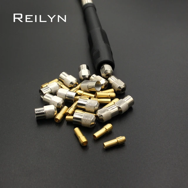 1 zestaw 3mm uchwyt dremel zaciskowy Wiertło Mosiężny uchwyt zaciskowy dremel szczęka zaciskowa nakrętka M8 3mm do dremel lub flexbile wał rurki